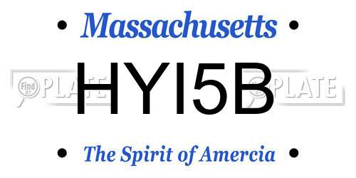 HYI5B Massachusetts License Plate