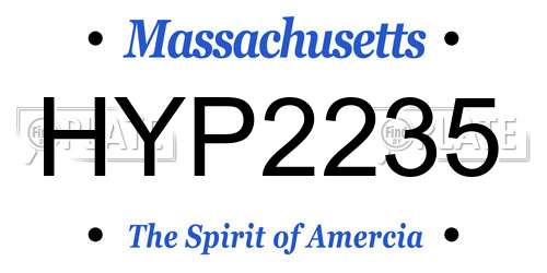 HYP2235 Massachusetts License Plate