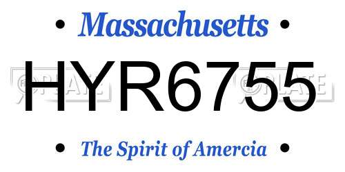 HYR6755 Massachusetts License Plate