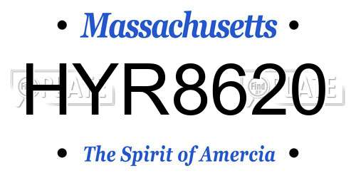 HYR8620 Massachusetts License Plate