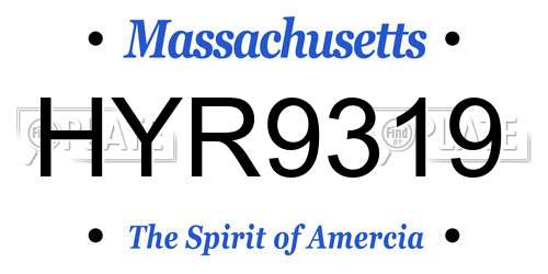HYR9319 Massachusetts License Plate