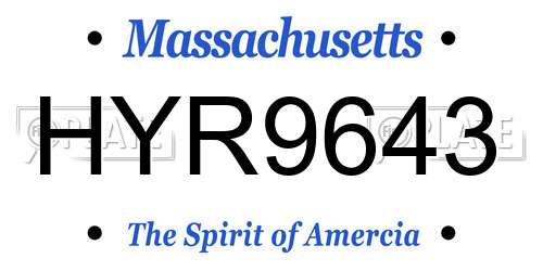 HYR9643 Massachusetts License Plate