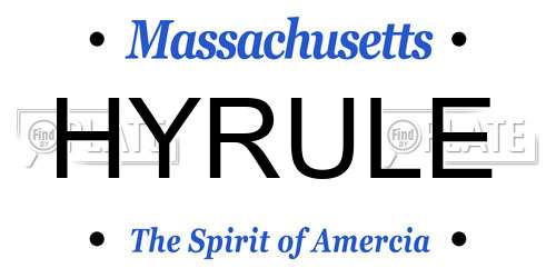 HYRULE Massachusetts License Plate
