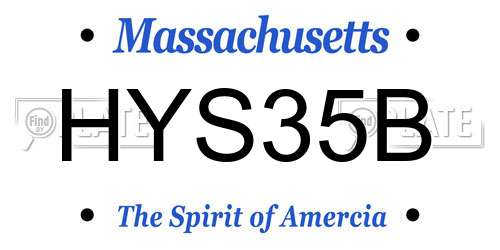 HYS35B Massachusetts License Plate