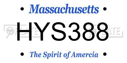 HYS388 Massachusetts License Plate