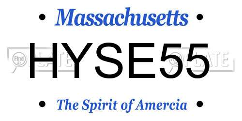 HYSE55 Massachusetts License Plate