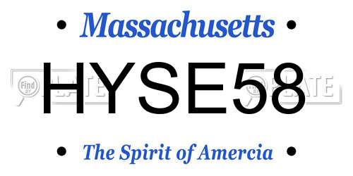 HYSE58 Massachusetts License Plate