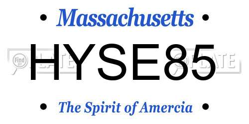 HYSE85 Massachusetts License Plate