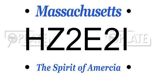 HZ2E2I Massachusetts License Plate