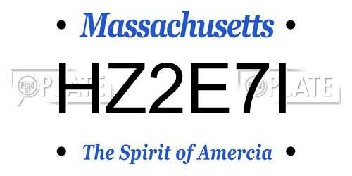 HZ2E7I Massachusetts License Plate