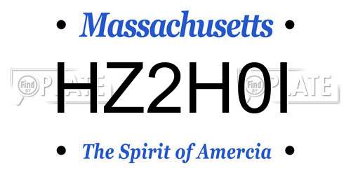 HZ2H0I Massachusetts License Plate