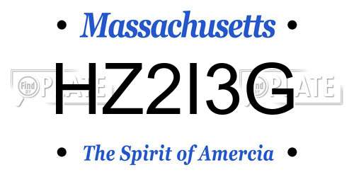 HZ2I3G Massachusetts License Plate