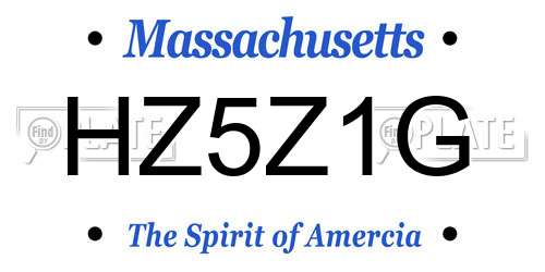 HZ5Z1G Massachusetts License Plate