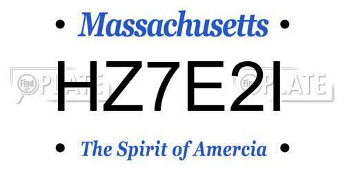 HZ7E2I Massachusetts License Plate
