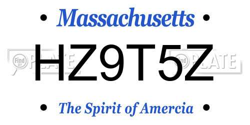 HZ9T5Z Massachusetts License Plate