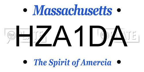 HZA1DA Massachusetts License Plate