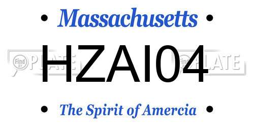 HZAI04 Massachusetts License Plate