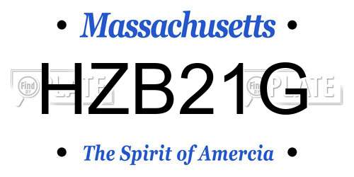 HZB21G Massachusetts License Plate