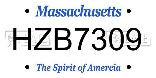 HZB7309 Massachusetts License Plate