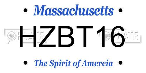 HZBT16 Massachusetts License Plate