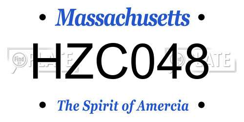 HZC048 Massachusetts License Plate