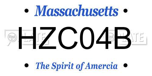 HZC04B Massachusetts License Plate
