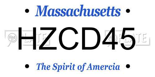 HZCD45 Massachusetts License Plate