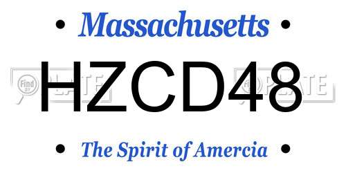 HZCD48 Massachusetts License Plate
