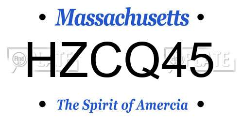 HZCQ45 Massachusetts License Plate