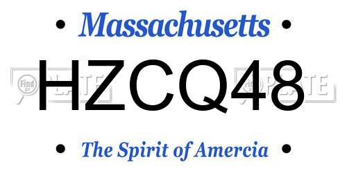 HZCQ48 Massachusetts License Plate