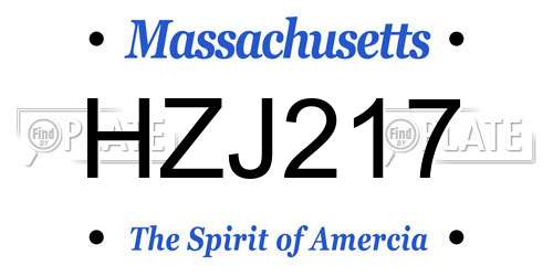 HZJ217 Massachusetts License Plate
