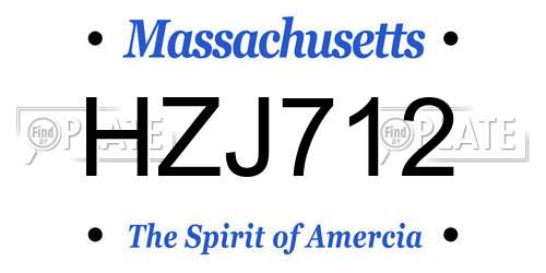 HZJ712 Massachusetts License Plate