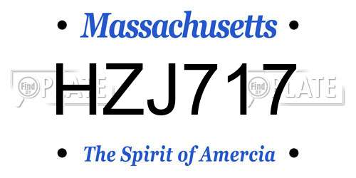 HZJ717 Massachusetts License Plate