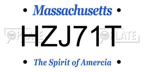 HZJ71T Massachusetts License Plate