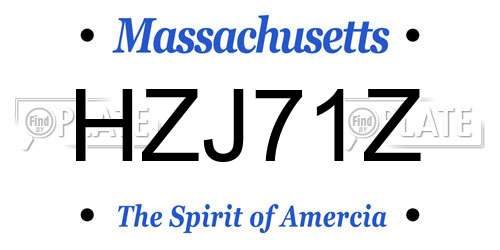 HZJ71Z Massachusetts License Plate