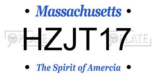 HZJT17 Massachusetts License Plate