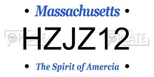 HZJZ12 Massachusetts License Plate