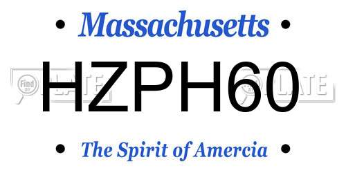 HZPH60 Massachusetts License Plate