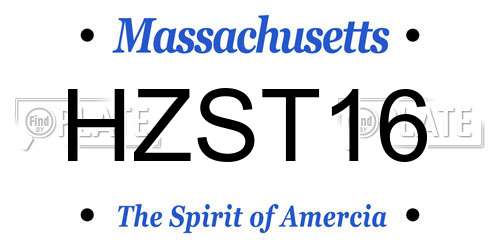 HZST16 Massachusetts License Plate