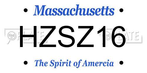 HZSZ16 Massachusetts License Plate