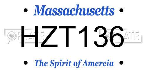 HZT136 Massachusetts License Plate