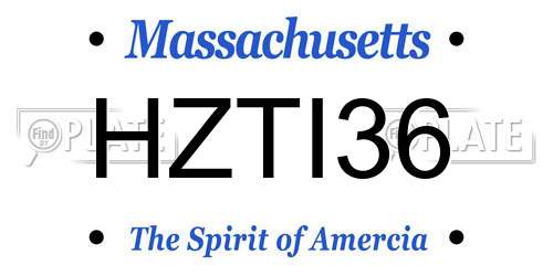 HZTI36 Massachusetts License Plate