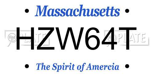 HZW64T Massachusetts License Plate