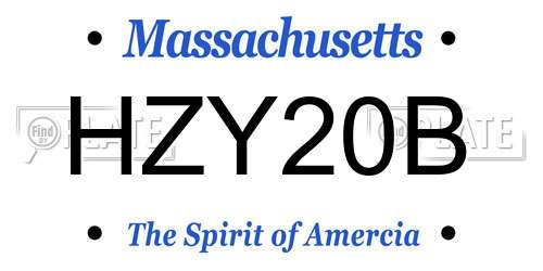 HZY20B Massachusetts License Plate