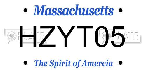 HZYT05 Massachusetts License Plate