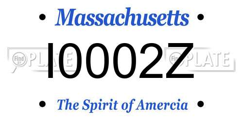 I0002Z Massachusetts License Plate