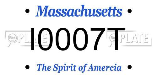 I0007T Massachusetts License Plate