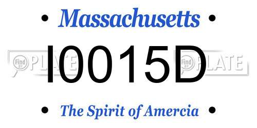 I0015D Massachusetts License Plate