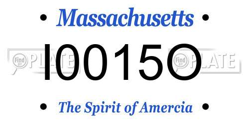 I0015O Massachusetts License Plate