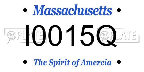 I0015Q Massachusetts License Plate